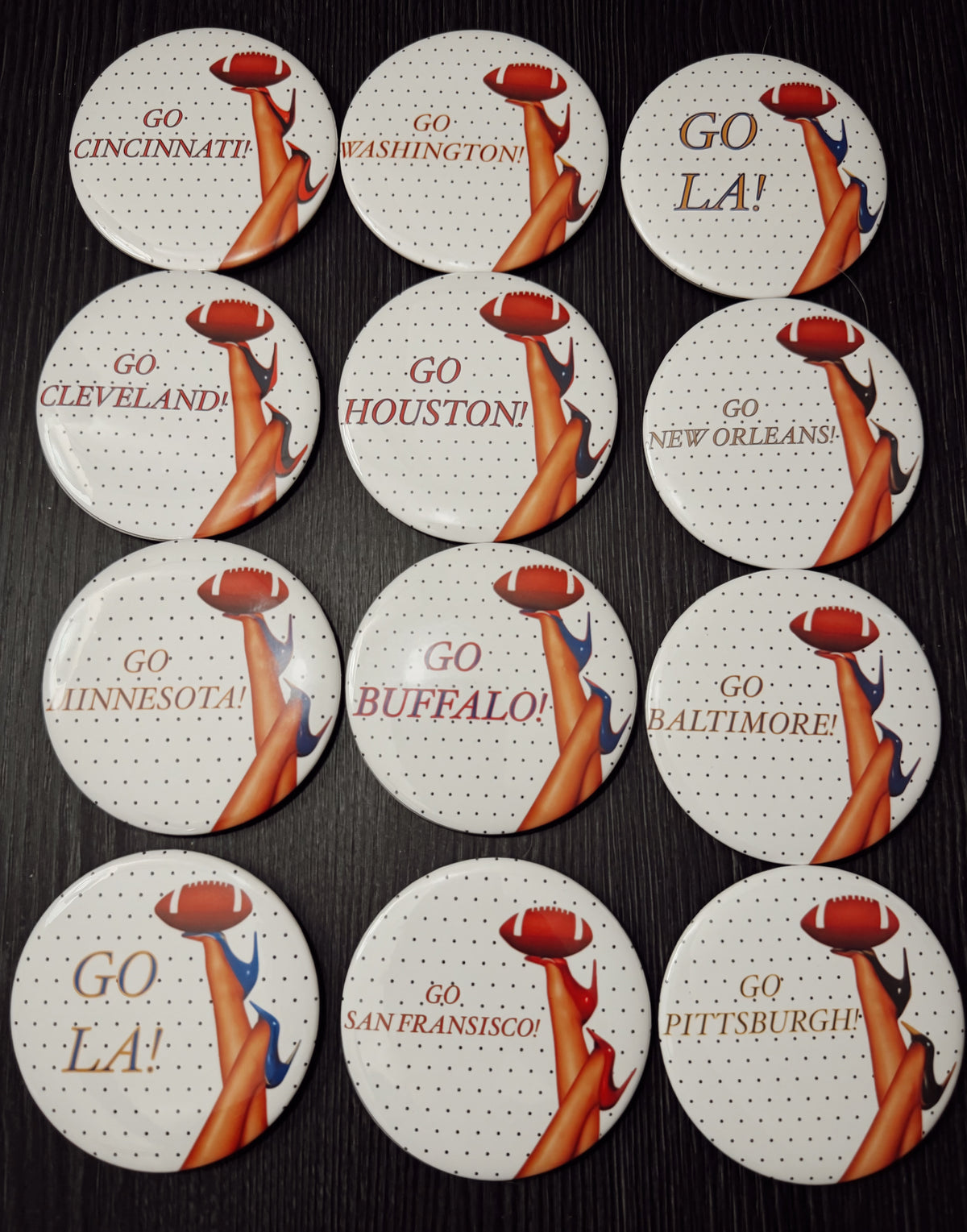 Go City/State Football Heel - Button
