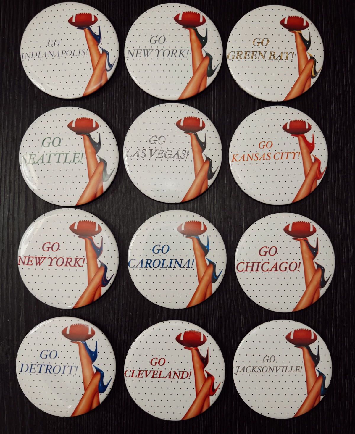 Go City/State Football Heel - Button