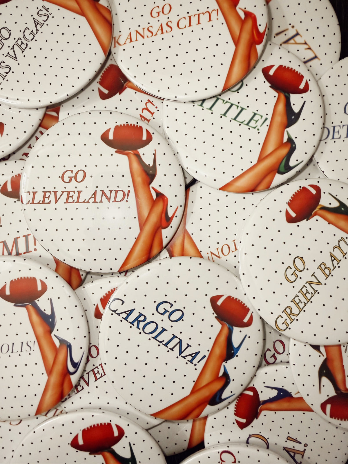 Go City/State Football Heel - Button