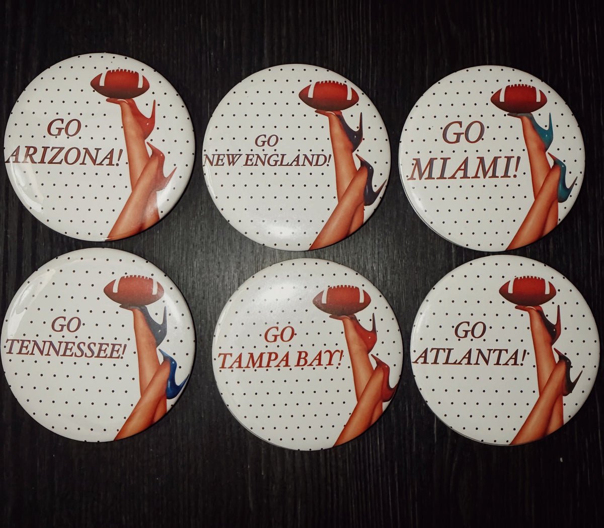 Go City/State Football Heel - Button