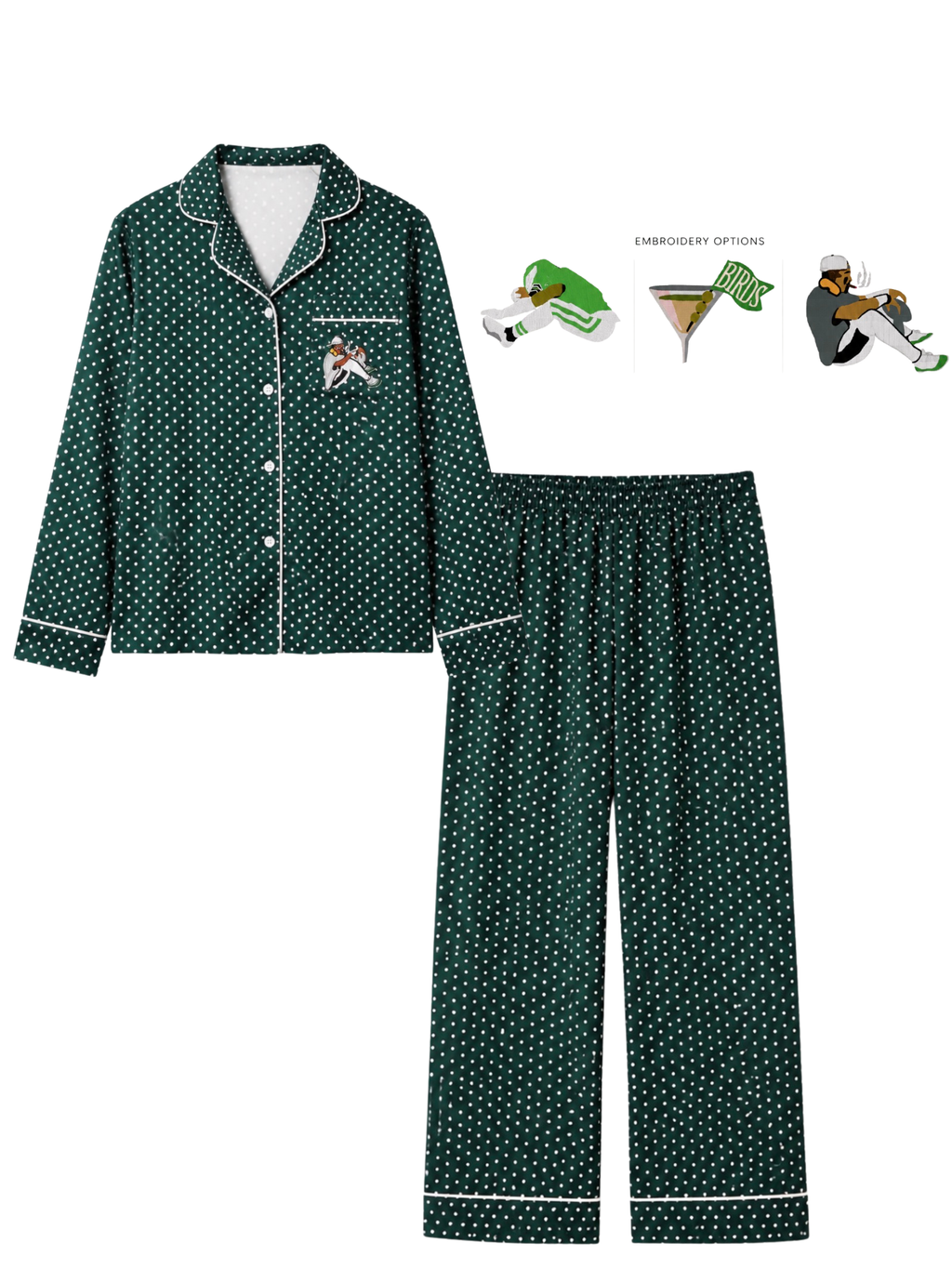 Birds Polka Dot Pajama Set