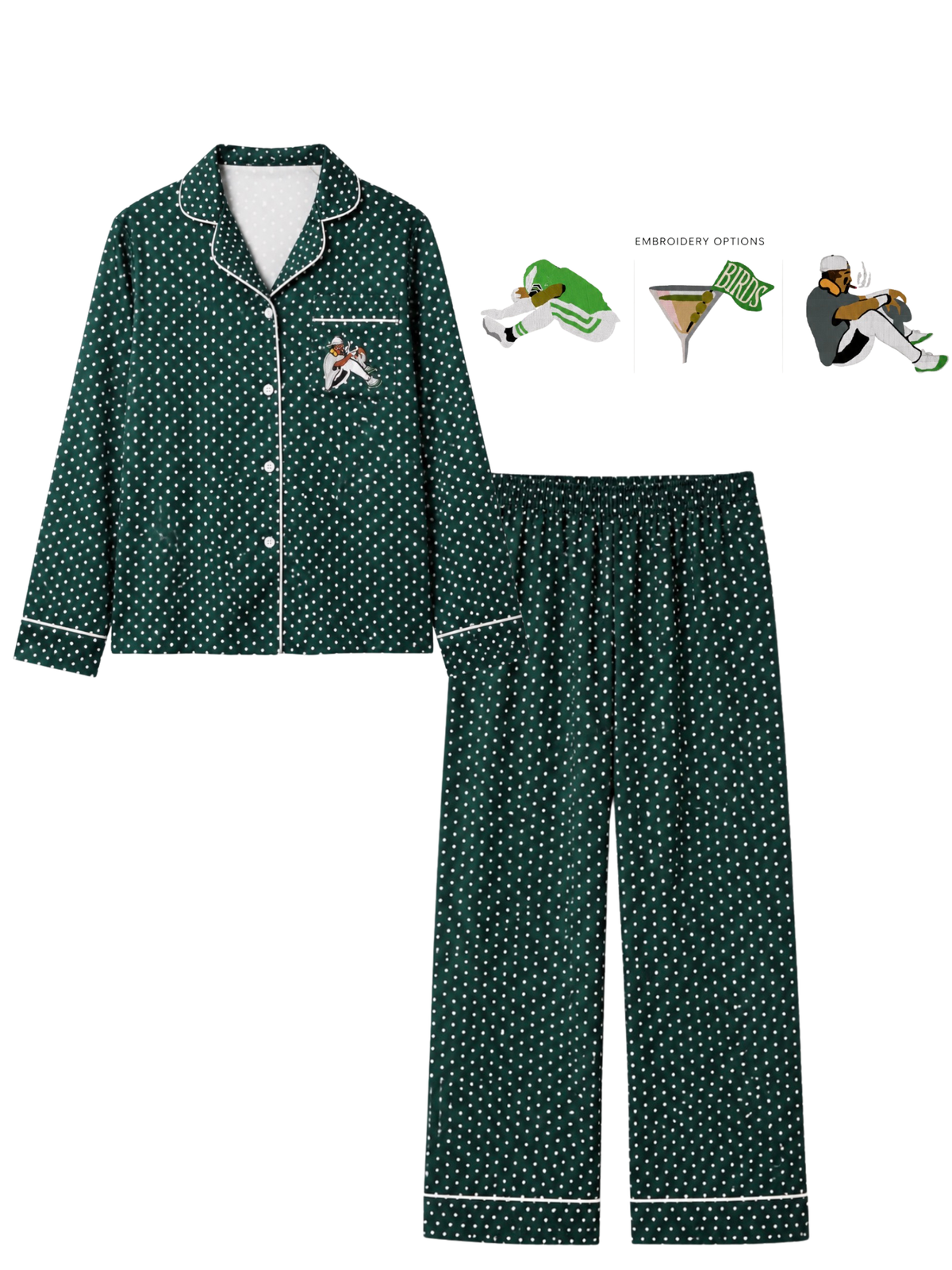 Birds Polka Dot Pajama Set